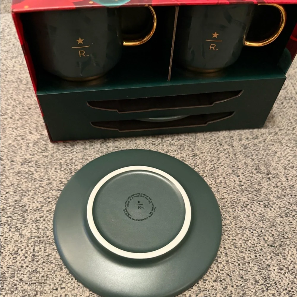 Starbucks Reserve Green & Gold Espresso Mug & Saucer Set - Picture 6 of 7